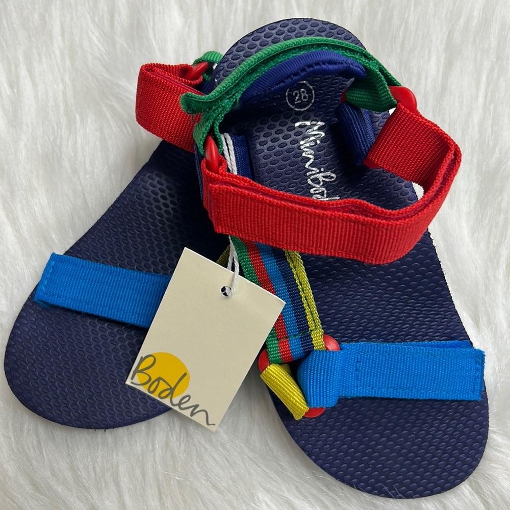 NWT MINI BODEN MULTI COLOR BOYS SIZE 28 SANDALS